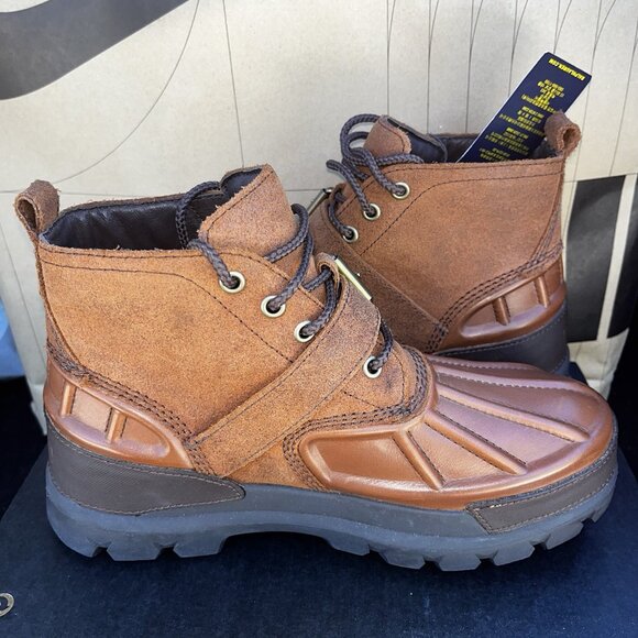 NEW Polo Ralph Lauren Oslo Low Waterproof Leather Boots Brown $198 Men Size 7 main image 7